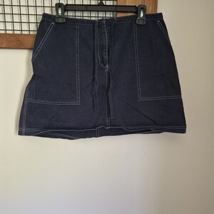 New York & Company Navy Cotton Skirt